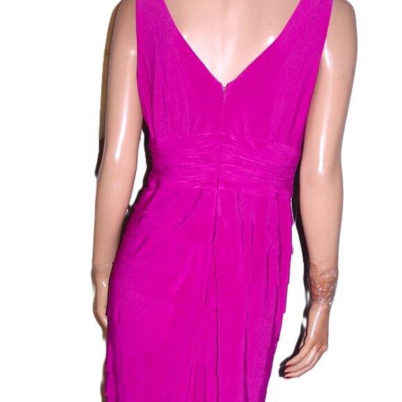 Jones New York Fuchsia Faux Wrap Dress 10 - Picture 5 of 7